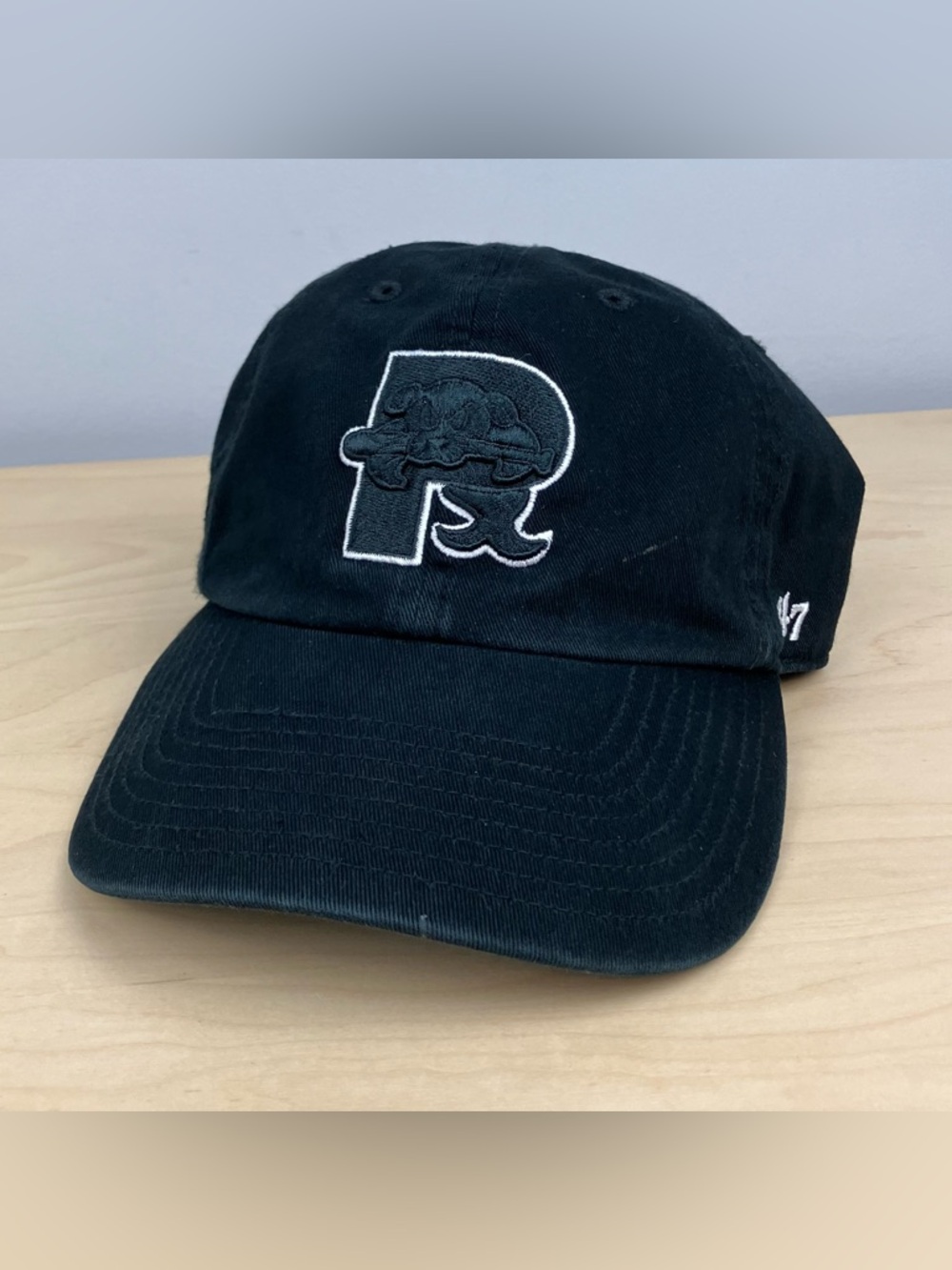 47 Brand Portland Sea Dogs Maine MiLB Black Strapback Hat Embroidered Logo